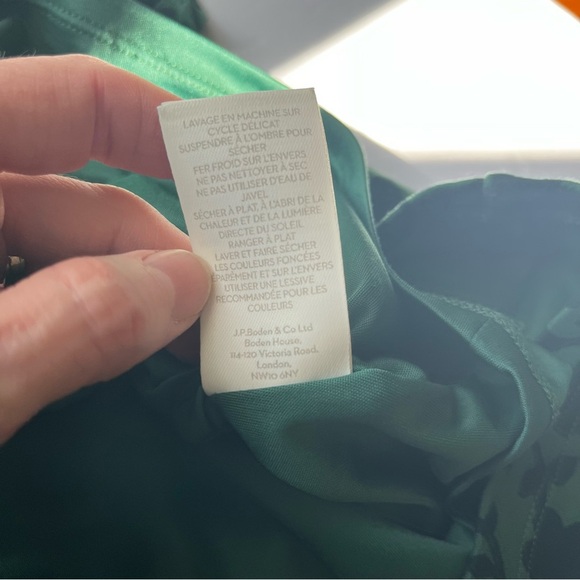 Boden Green Floral Alexis Midi Dress Button Sleeves Size 4R - Picture 13 of 14